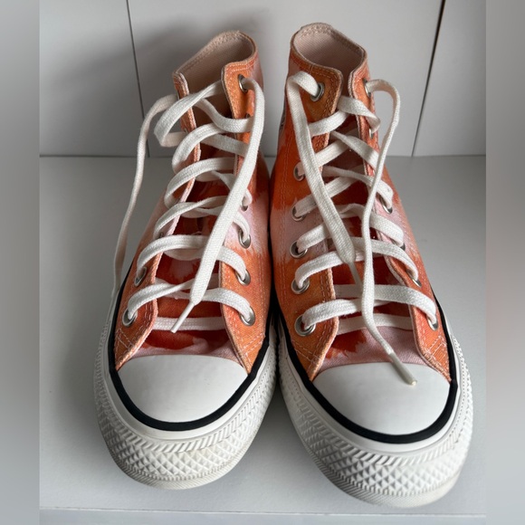 Converse Chuck Taylor All Star High 
Sneakers In Orange/White Sz 6.5 - Picture 3 of 6